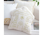 SOGA 40x45cm Festive White Christmas House Shaped Holiday Throw Pillow