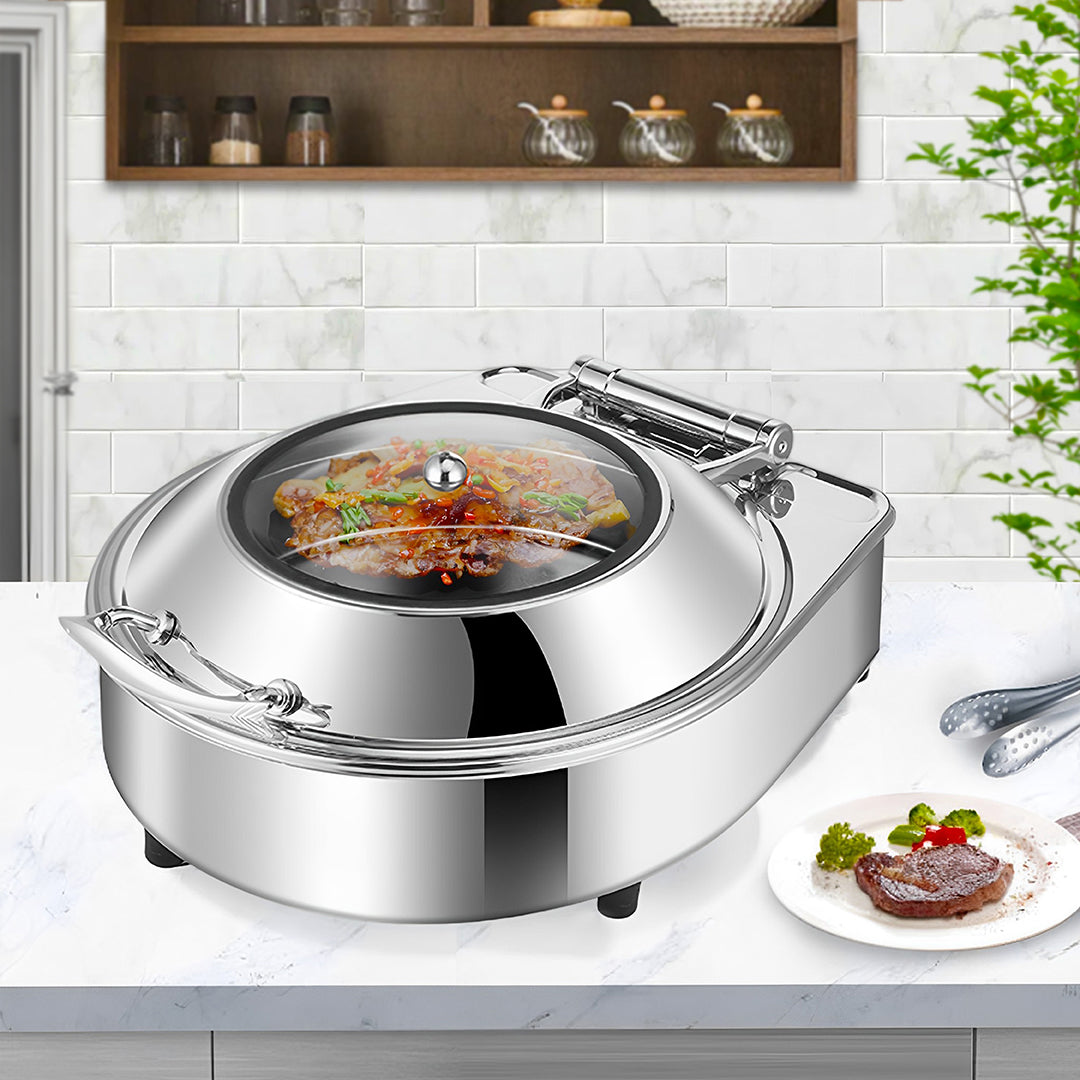 SOGA Stainless Steel Round Chafing Dish Tray Buffet Cater Food Warmer Chafer with Top Lid