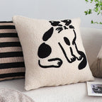 SOGA 2x 45cm Off-White Cat Design Square Throw Pillow