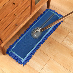 SOGA 100x22 Blue Microfiber Flat Mop Floor Cleaning Pads Rotating Dust Remover