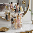 SOGA 2X 360 Degree Rotating Makeup Organizer Cosmetics Holder Display Stand Skincare Home Decor