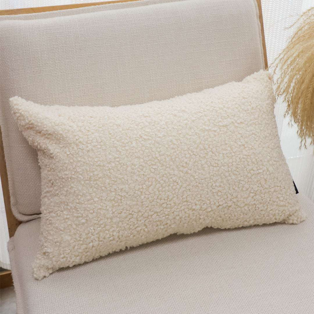 SOGA 30cm Cream Boucle Textured Fluffy Decorative Throw Pillow $ 61