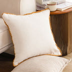 SOGA 2X 45cm Warm Wood Tone & Apricot Shell Edged Square Throw Pillow