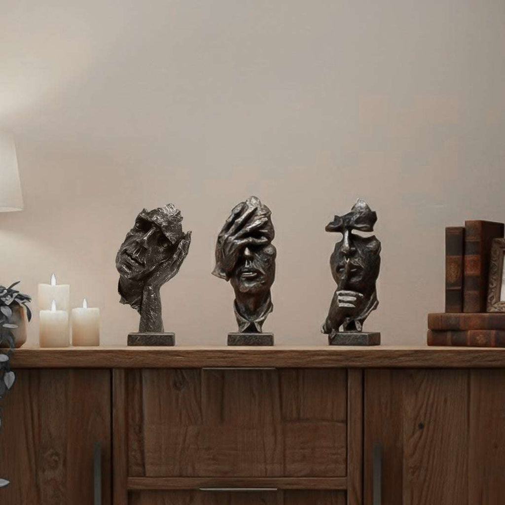 SOGA Home & Living Bundle – Abstract Resin Face Sculptures for Modern Art Home Decor $ 0