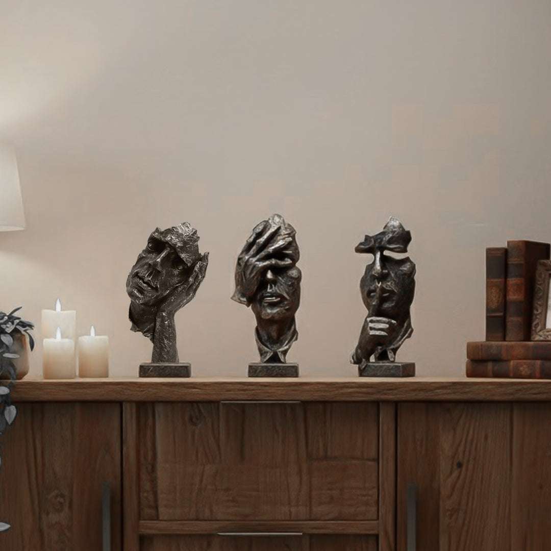 SOGA Home & Living Bundle – Abstract Resin Face Sculptures for Modern Art Home Decor $ 0