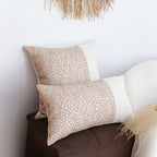 SOGA 35cm Contemporary Beige Two-Tone Block Design Throw Pillow