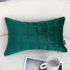 SOGA 30cm Green Velvet Quilted Grid Pattern Decorative Throw Pillow $ 61