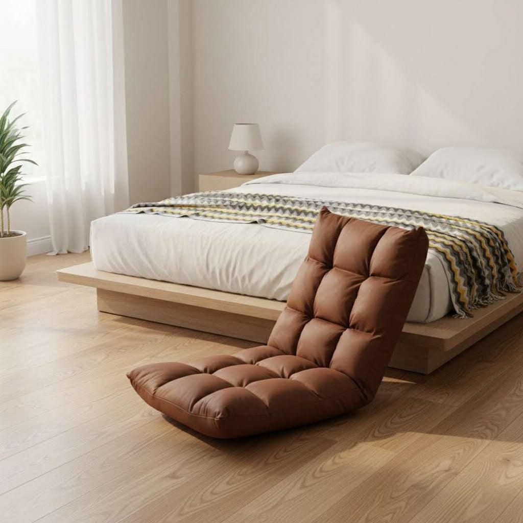 SOGA Home & Living Bundle – Yellow Zigzag Knitted Throw Blanket & Coffee Adjustable Recliner $ 0