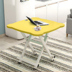 SOGA Yellow Minimalist Cat Ear Folding Table Indoor Outdoor Portable Stall Desk Home Decor