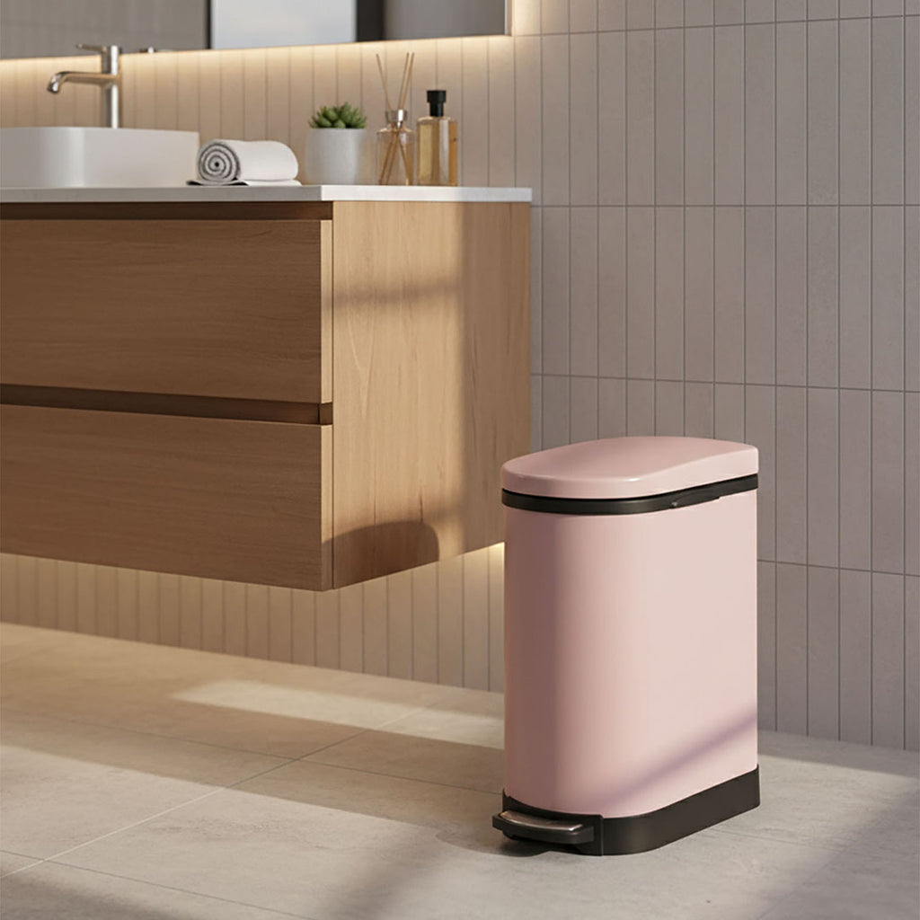 SOGA Foot Pedal Stainless Steel Rubbish Recycling Garbage Waste Trash Bin 10L U Pink
