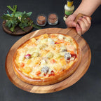 SOGA 42cm Round Premium Wooden Acacia Cutting Board Charcuterie Paddle