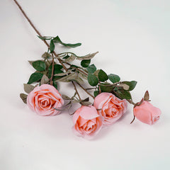 SOGA Green Colored Glass Flower Vase with 8 Bunch 5 Heads Artificial Fake Silk Rose Home Decor Set