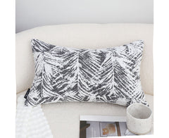 SOGA 35cm Modern Charcoal Palm Leaf Print Contemporary Throw Pillow