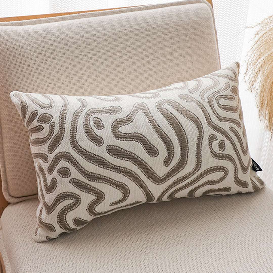 SOGA 2X 30cm Gray White Abstract Swirl Pattern Decorative Throw Pillow $ 140