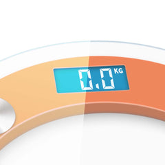 SOGA 180kg Digital Fitness Weight Bathroom Gym Body Glass LCD Electronic Scale White/Orange