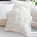 SOGA 2X 45cm Festive White Christmas House Shaped Holiday Throw Pillow