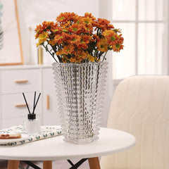 SOGA 22.5cm Handcrafted Clear Glass Vase Classic Design for Home Decor