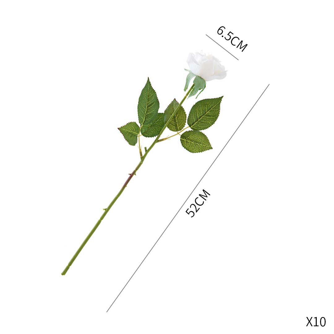 SOGA 5pcs Artificial Silk Flower Fake Rose Bouquet Table Decor White