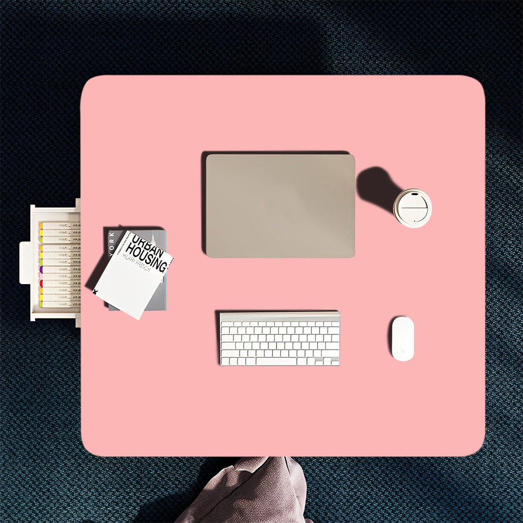 SOGA Pink Portable Floor Table Small Square Space-Saving Mini Desk Home Decor