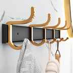 SOGA 2X 41cm Wall Mounted Towel Rack Space-Saving Hanger Organiser with Durable Hooks