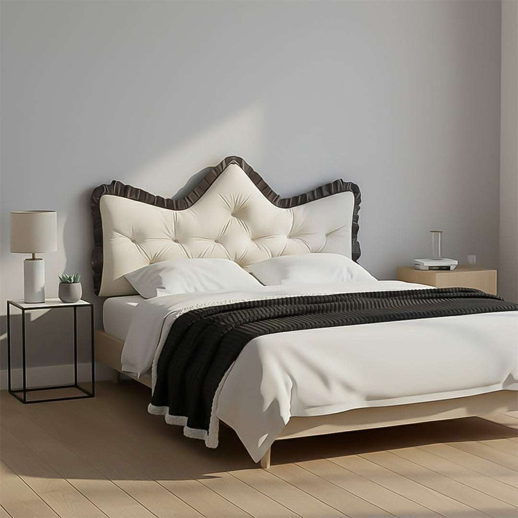 SOGA Home & Living Bundle – Cream Tufted Crown Pillow & Black Cozy Flannel Throw Blanket $ 0