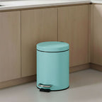 SOGA 2X Foot Pedal Stainless Steel Rubbish Recycling Garbage Waste Trash Bin Round 7L Blue