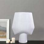 SOGA 33x43cm White Large Ornament Bodhi House Ceramic Handcrafted Modern Abstract Square Vase Home Decor