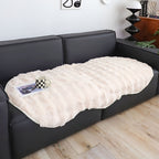 SOGA Two-seater Cream Faux Fur Throw Blanket 90x160cm Polyester