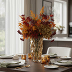 SOGA 29.8cm Golden Amber Glass Crystal Vase Elegant Modern Home Décor