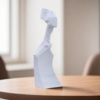 SOGA 40cm White Resin Sculpture – Minimalist Abstract Art for Decor