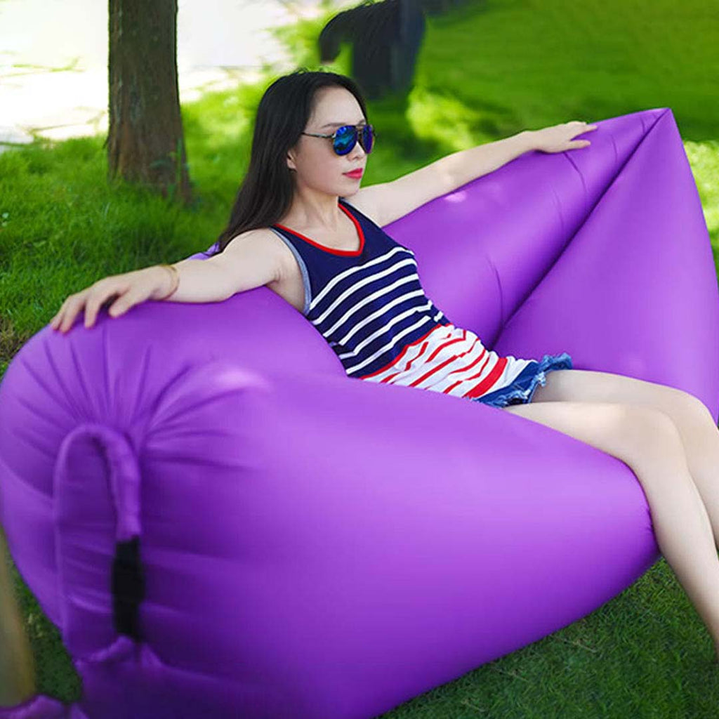 Fast Inflatable Sleeping Bag Lazy Air Sofa Purple