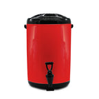 SOGA 14L Stainless Steel Insulated Milk Tea Barrel Hot and Cold Beverage Dispenser Container with Faucet Red