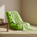 SOGA Home & Living Bundle – Green Acrylic Knitted Throw Blanket & Green Floor Recliner Sofa $ 0