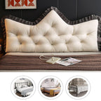 SOGA 2x 150cm Crown Pillow Tufted Cream Headboard Cushion for Bed