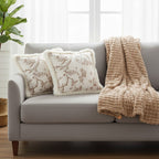 SOGA Home & Living Bundle – 2 Light Luxury French Plush Pillow & Camel Fuzzy Throw Blanket