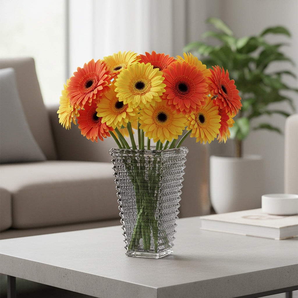 SOGA 28cm Modern Gray Ceramic Glass Vase Home Decor