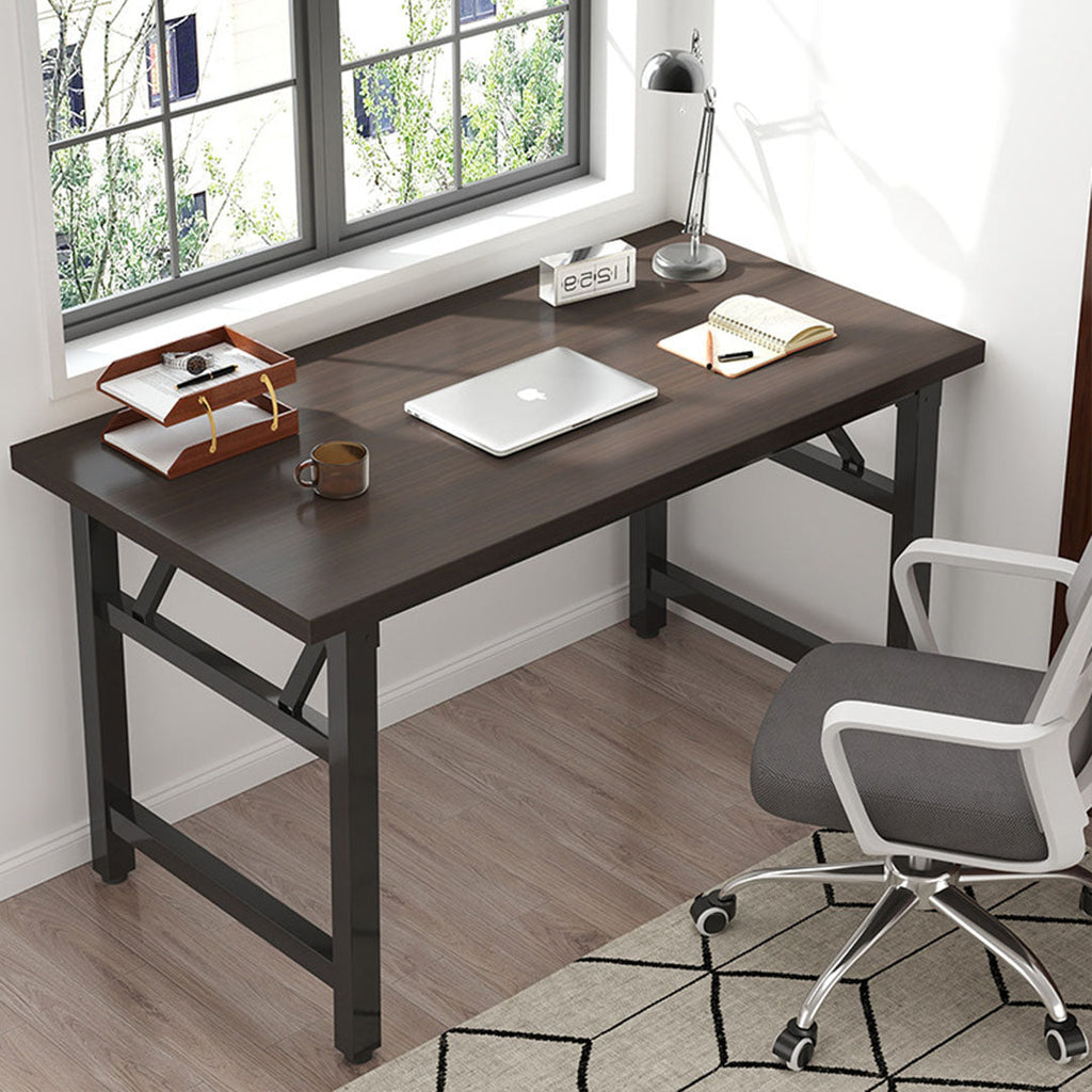 SOGA 120x60  Walnut Foldable Computer Study Table Easy Assembly Desk No Chair