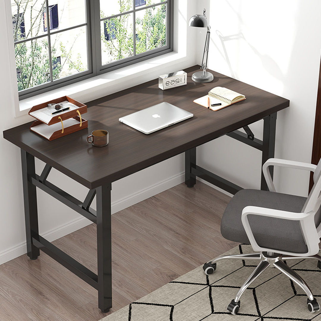 SOGA 120x60  Walnut Foldable Computer Study Table Easy Assembly Desk No Chair