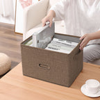 SOGA Coffee Super Large Foldable Canvas Storage Box Cube Clothes Basket Organiser Home Decorative Box