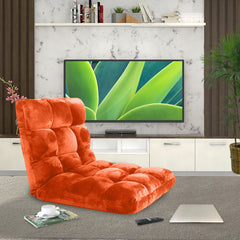 SOGA Floor Recliner Folding Lounge Sofa Futon Couch Folding Chair Cushion Orange x2