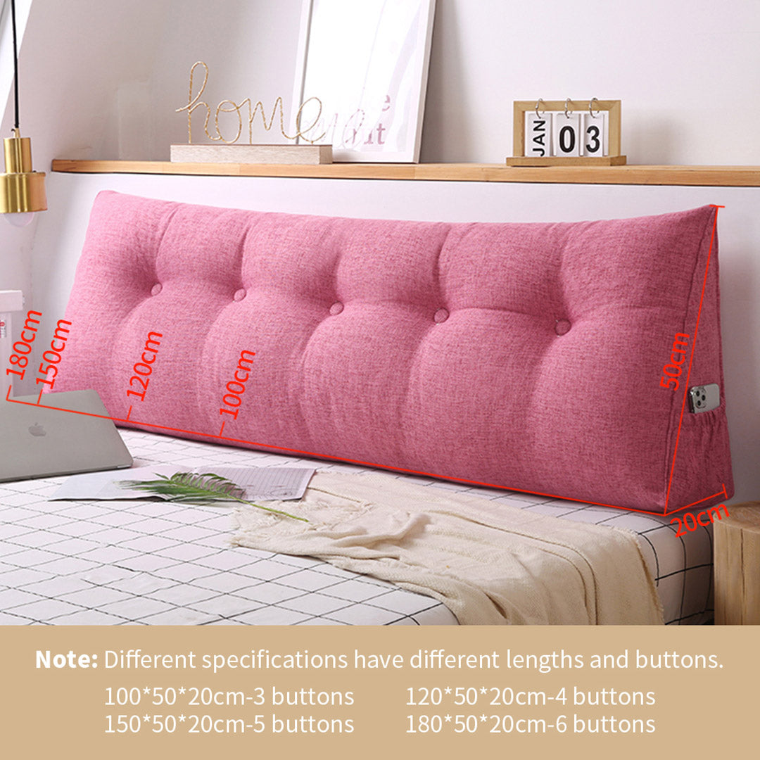 SOGA 150cm Crabapple Red Triangular Wedge Bed Pillow Headboard Backrest Bedside Tatami Cushion Home Decor
