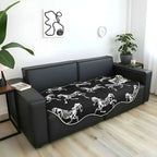 SOGA Two-Seater Black Horse Print 90x180cm Throw Blanket Sofa Cover $ 111