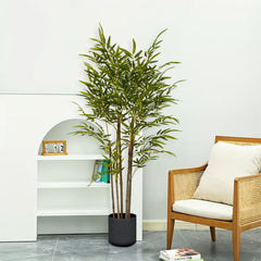 SOGA 150cm Lucky Bamboo Tree Bambusa Vulgaris Artificial Plant w/ 7 Branches Home Accent Decor
