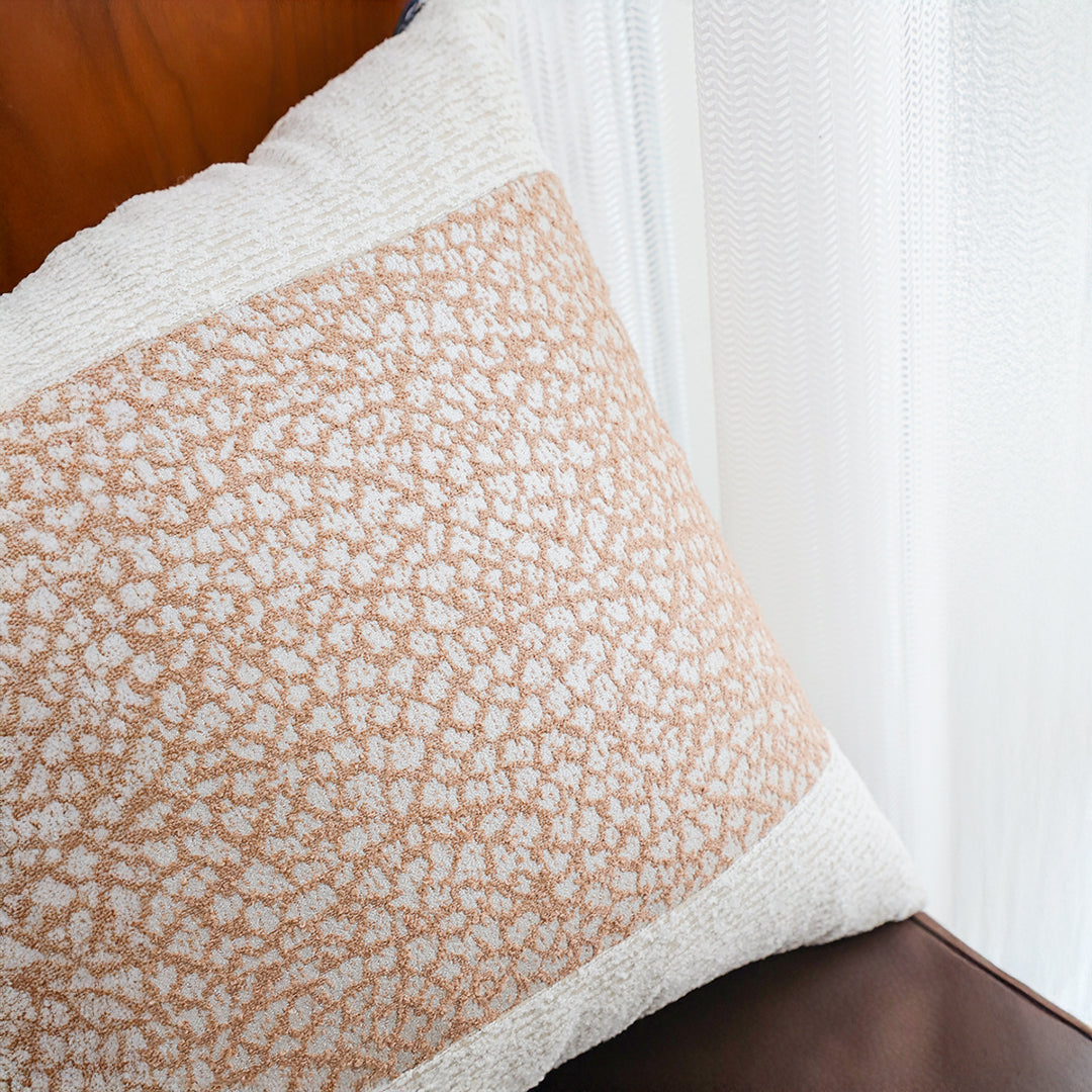 SOGA 2X 50cm Modern Beige Color Block Textured Decorative Throw Pillow