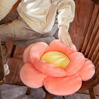 SOGA Red Double Flower Shape Cushion Soft Bedside Floor Plush Pillow Home Decor