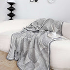 SOGA 2X Charcoal Gray Geometric Swirl Throw Blanket 130x180cm Polyester $ 155