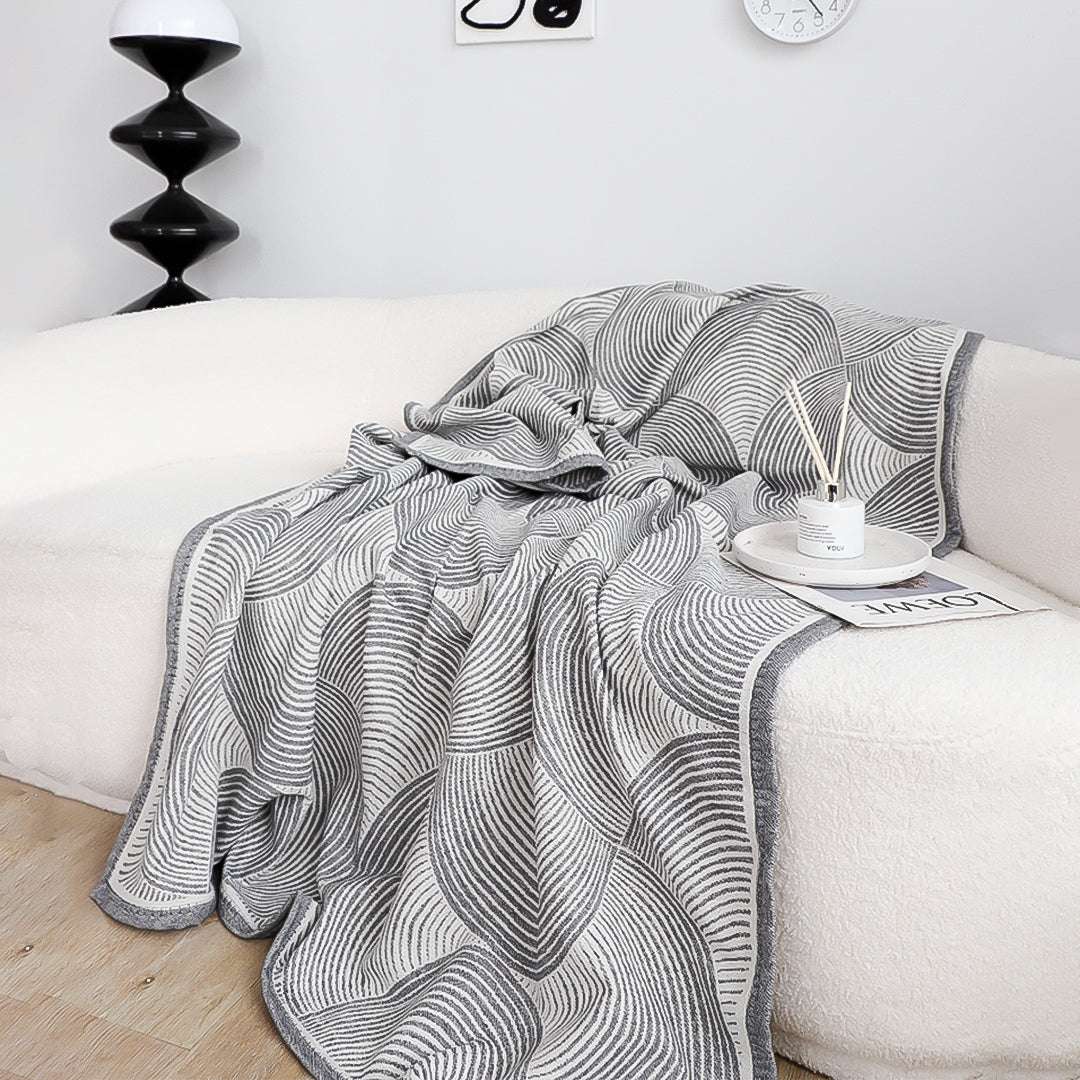 SOGA 2X Charcoal Gray Geometric Swirl Throw Blanket 130x180cm Polyester $ 155