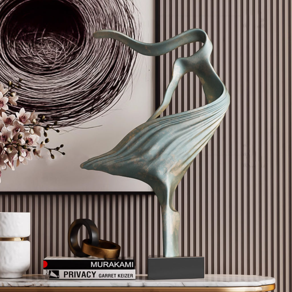 SOGA 65cm Gray Abstract Dancer Sculpture – Decor