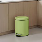 SOGA 2X Foot Pedal Stainless Steel Rubbish Recycling Garbage Waste Trash Bin Round 7L Green