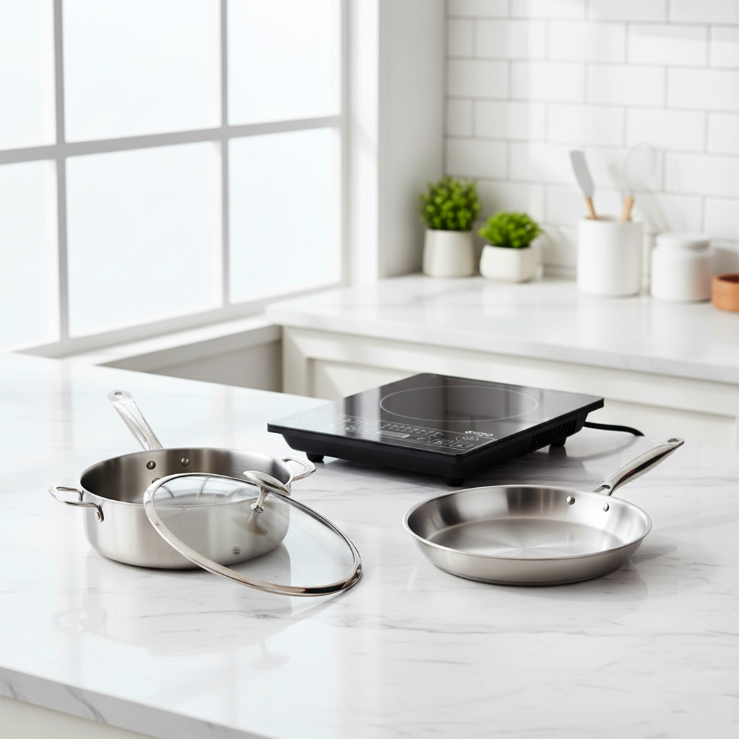 SOGA Kitchenware Bundle – Smart Induction Cooktop, 30cm Saucepan & 28cm Fry Pan $ 261